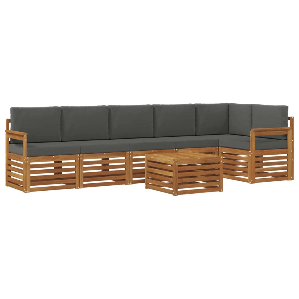 Set divano sezionale con cuscino 7 pcs Naturale e Antracite 3374917