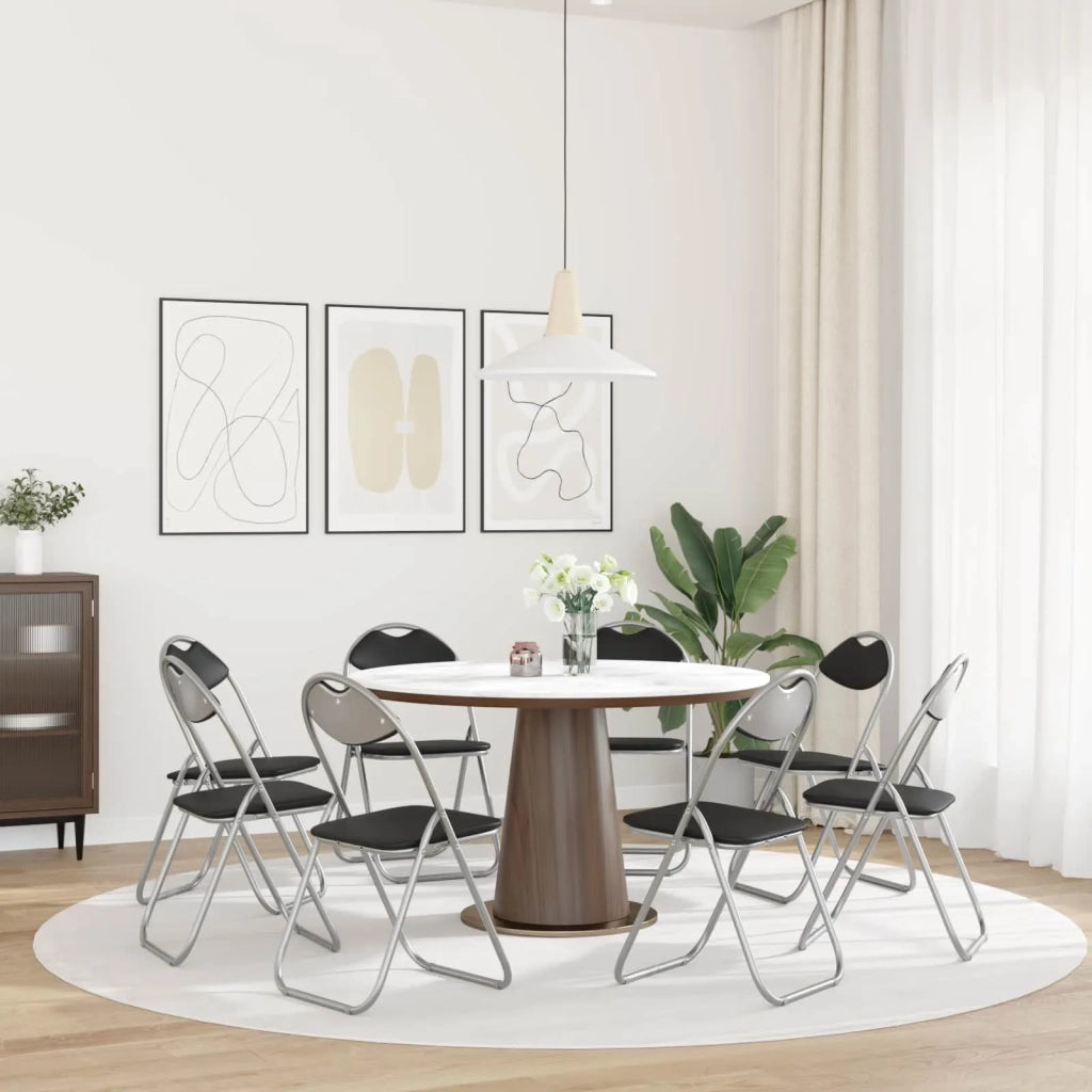 Sedia pieghevole 8 pcs Nero e Grigio 48 x 43,5 x 81 cm