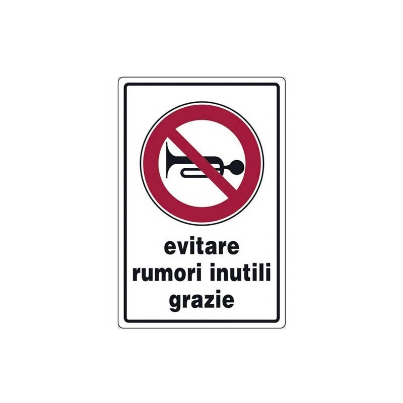 Cartello evitare rumori inutili cm 20X30