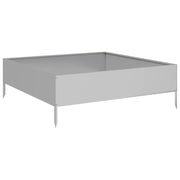 Fioriera | Cassetta per fiori | Vaso Rialzata da Giardino 100x100x33,5cm in Acciaio Zincato