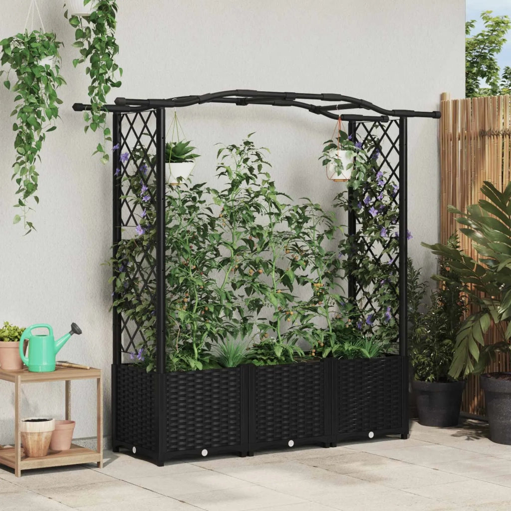 Letto Rialzato con Griglia e Tetto Nero 164 x 40 x 142 cm PP 42032531