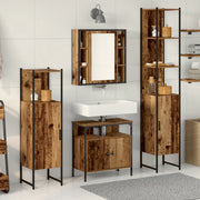 Set di mobili da bagno 4 pezzi in legno vecchio e legno ingegnerizzato