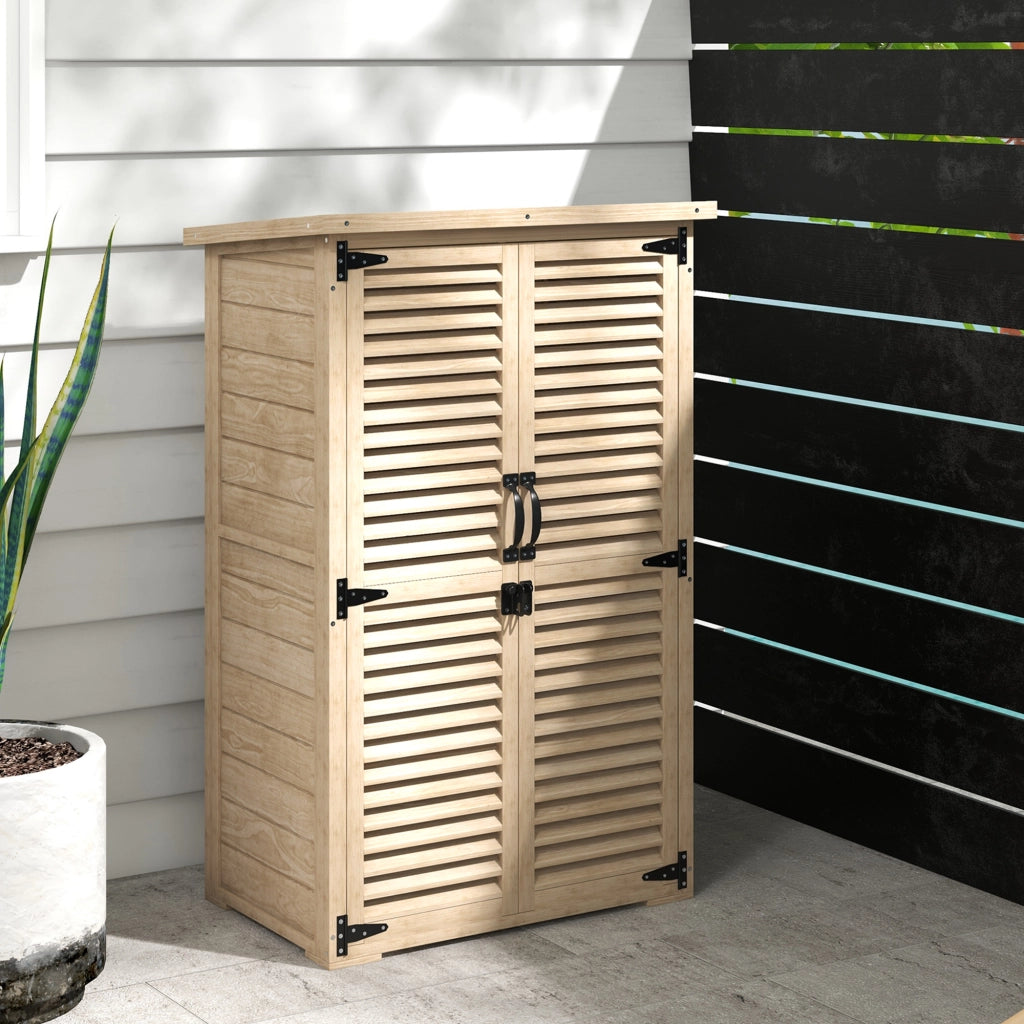 Armadio da Giardino in Legno ¨C zephmum ¨C Naturale 75x50x118 cm