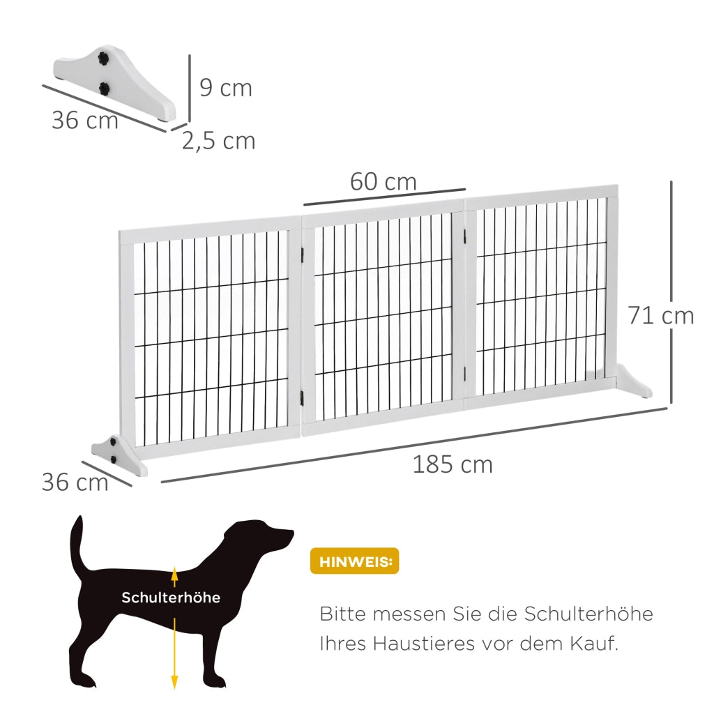 Cancello per Cani ¨C zephmum ¨C Bianco Legno 185x71 cm