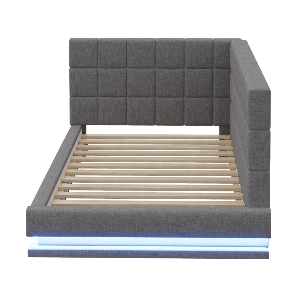 Letto divano multifunzione in lino 90x200 cm
