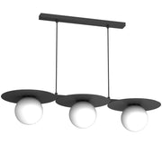 Lampada sospesa Flat 3xE27 nera sfere bianche Luminex