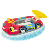 Trade Shop - Canotto Gonfiabile Auto Gioco Per Bambini Con Volante 100x62x25 Cm Mare Piscina -