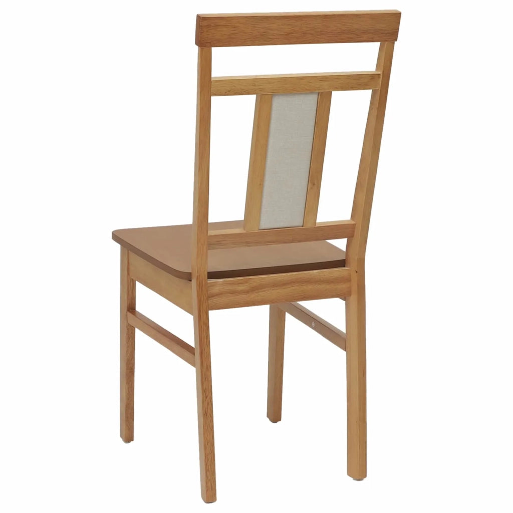 Sedia da pranzo 2 pcs Naturale Legno di gomma solido