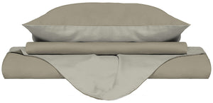 Copripiumino con Sacco e Federe Doubleface Tortora/Panna Matrimoniale