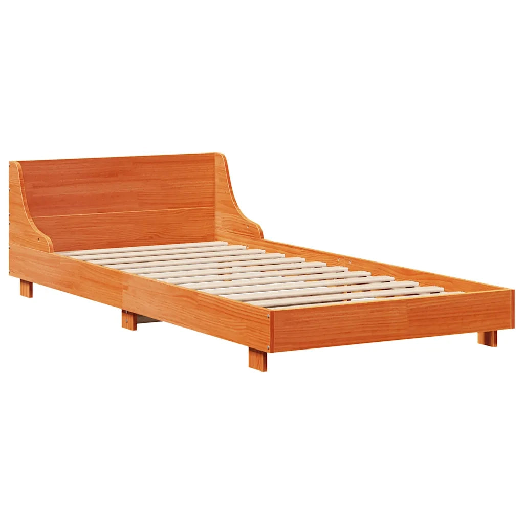vidaXL Giroletto senza Materasso Marrone Cera 100x200 cm Legno di Pino