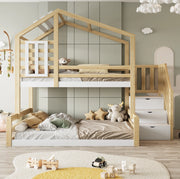 Letto a castello per bambini in pino 90x200/140x200 cm