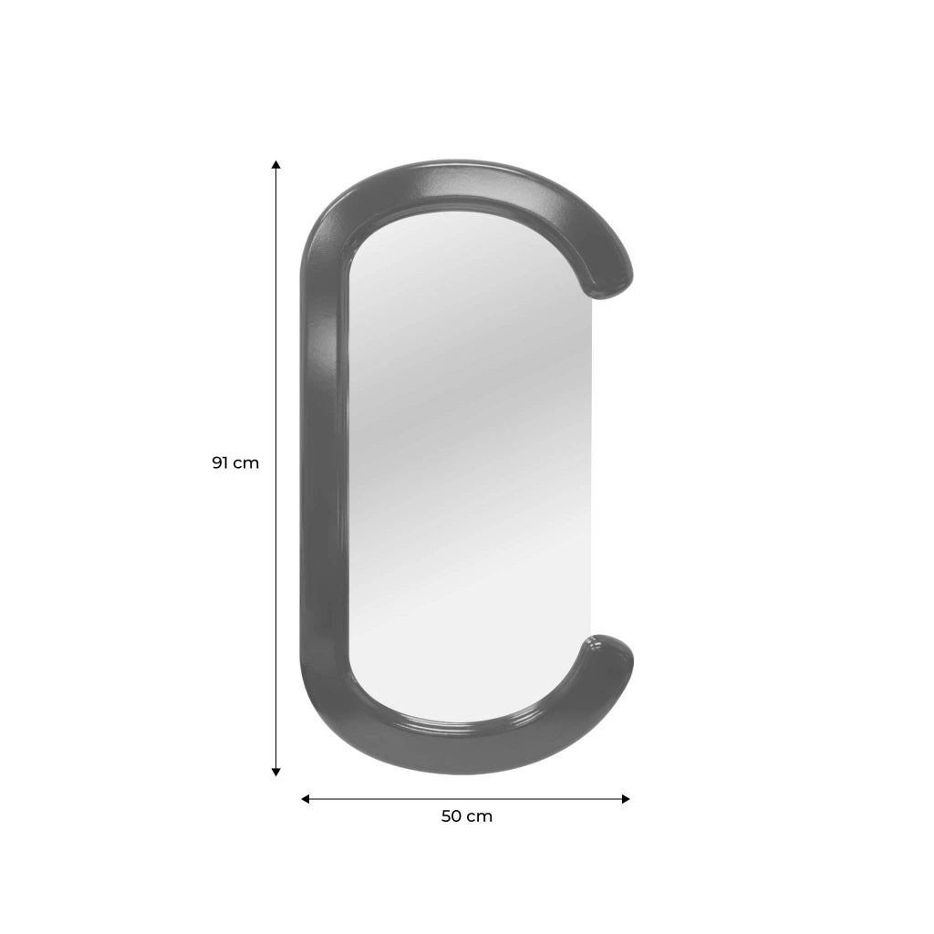 Specchio ovale decorativo in legno, 91cm, ecrù