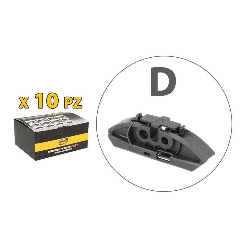 Kit 10 Attacchi D Per Spazzole Tergicristallo S985 Flat e T191 Ibrida