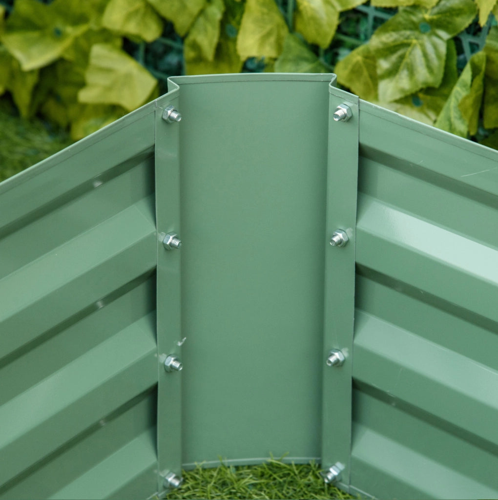 Set di 2 fioriere rialzate in acciaio verde 100x100x30 cm