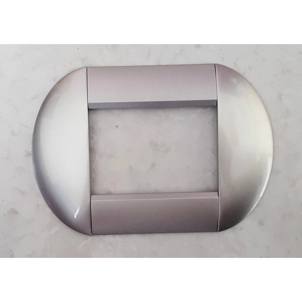 Trade Shop - Placca Placche Placchette Compatibili Living International Light Bombate Bticino - Cromo Satinato -3 Fori     -