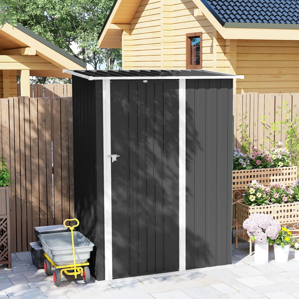 Capanno da Giardino in Metallo ¨C Zephmum ¨C Grigio Scuro 142x86x189 cm