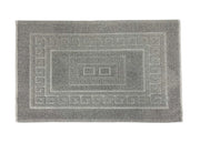 Tappeto Bagno Doccia Spugna Tinta Unita Torino Tappetino Super Assorbente In Cotone Pelo Corto Con Greca - 60x180 - Grigio