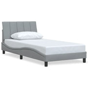 Letto singolo | Letto per adulti | Giroletto senza Materasso Hanko Grigio Chiaro 100x200 cm Tessuto