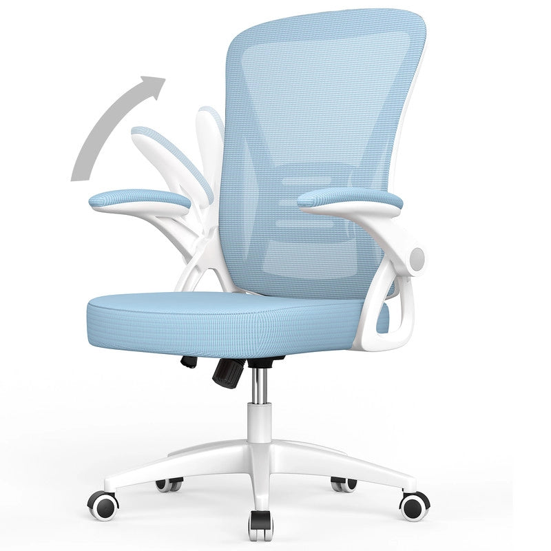 Sedia da ufficio ergonomica HAMLODY - con rotelle - Schienale regolabile con supporto lombare - Altezza regolabile - Blu