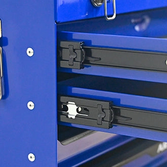 Scaffale in acciaio con 3 cassetti e vassoio superiore, serratura in metallo, per officina e garage, nero 60 × 29,5 × 42 cm