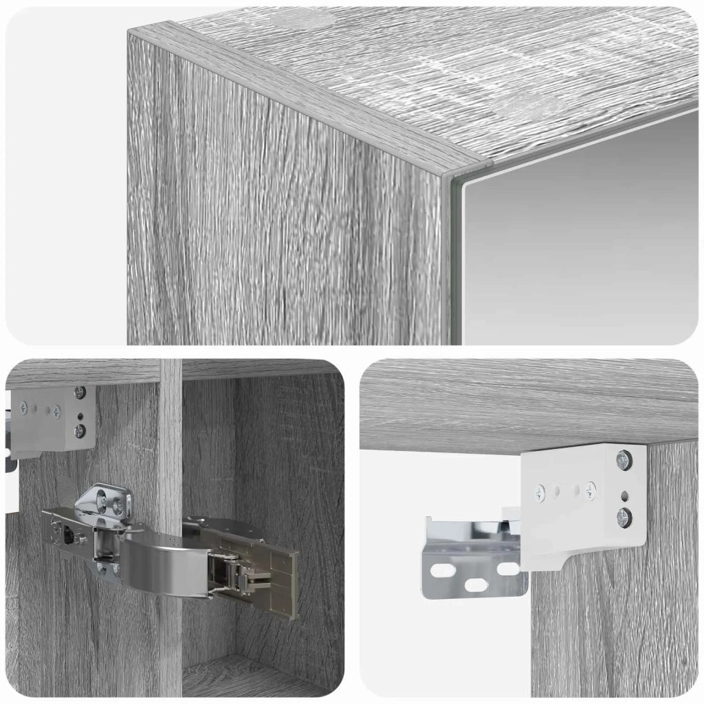 Mobiletto per specchio da bagno Grigio Sonoma 70 x 14,5 x 70 cm 889100