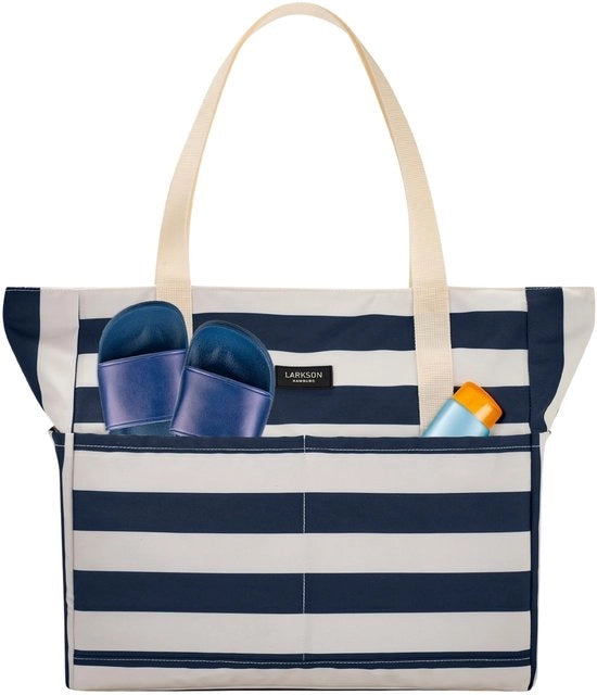 Borsa da Spiaggia per Donna e Uomo Blu - Linn - Grande Borsa da Spiaggia per Spiaggia, Piscina, Piscina - Borsa da Spiaggia XXL con Cerniera - Leggera