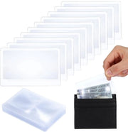 Verglasso 3x Amplificato - 20 Pezzi - PVC - Formato Portafoglio - Transparente - Ideale per Leggere e Hobby - Lente di ingrandimento