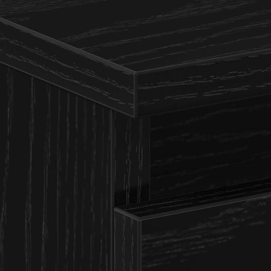 Comodini 2 pz Nero Rovere 40x35x62,5 cm Legno ingegnerizzato