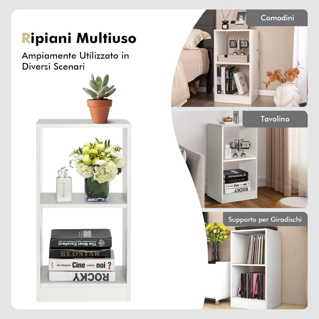 COSTWAY Set di Librerie a 2 Pezzi, Libreria in Legno a 2 Livelli, Scaffale Espositivo con Dispositivo Antiribaltamento, Scaffale Multifunzionale per Soggiorno Studio Ufficio, 38x33x72,5 cm