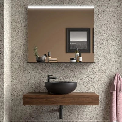 Mensolone bagno 80 cm sospeso in noce maya - Sumo