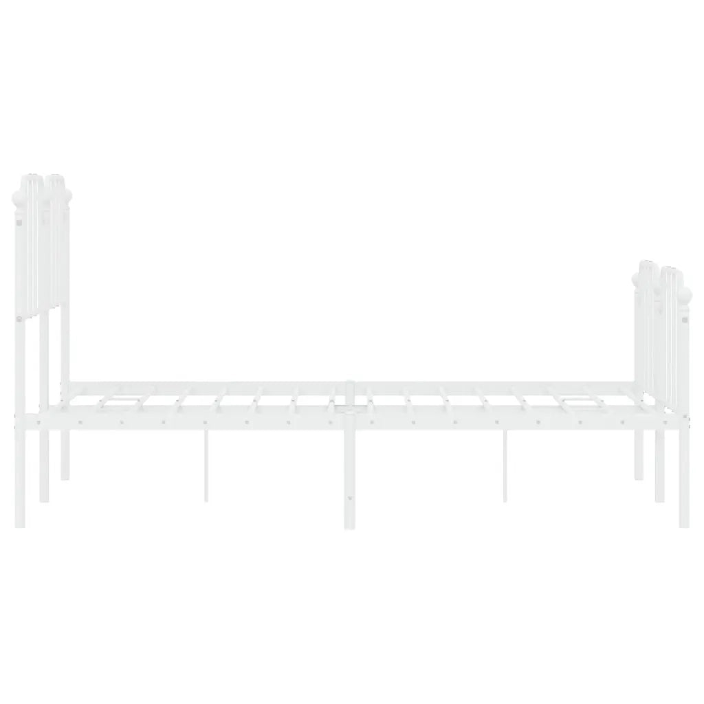 Giroletto con Testiera e Pediera-Struttura Letto Metallo Bianco 120x200 cm 766148