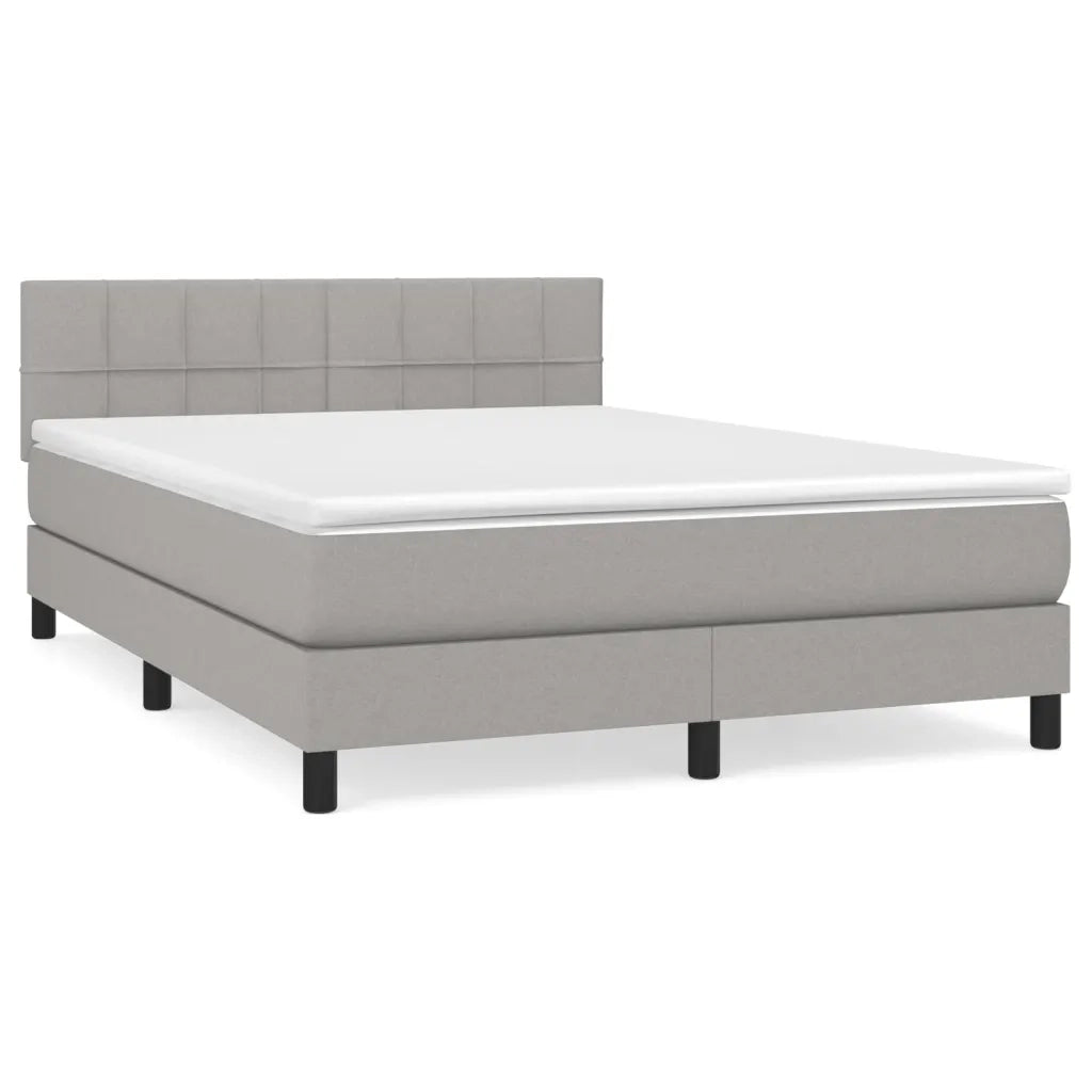 Giroletto a Molle con Materasso Grigio Chiaro 140x200cm Tessuto 3140057