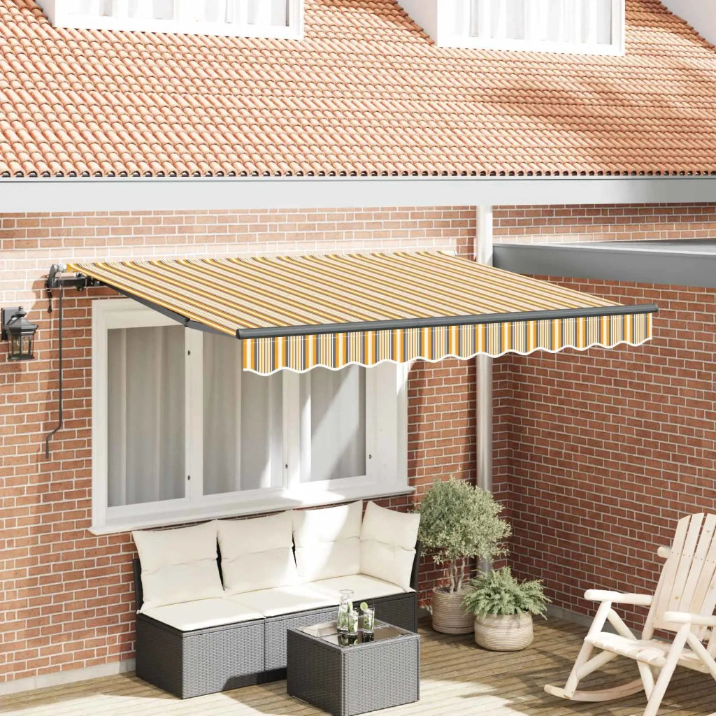 Tenda Retrattile Giallo e Grigio 250 x 200 cm Tessuto 3329420