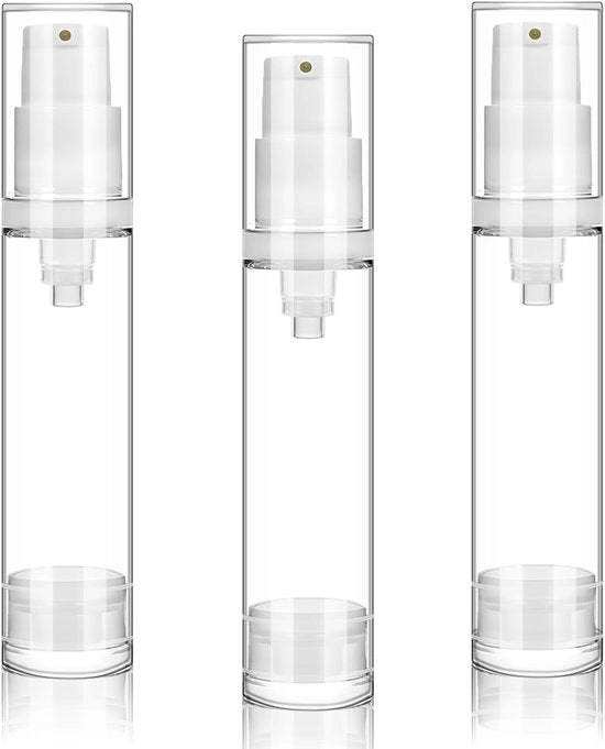 Contenitore Cosmetico Portatile con 3 Stuhi - Vacuo - Dispensatore di Creme - Flessa di Viaggio - Design Portatile - Contenitore di Viaggio per Creme e Prodotti Personal Care