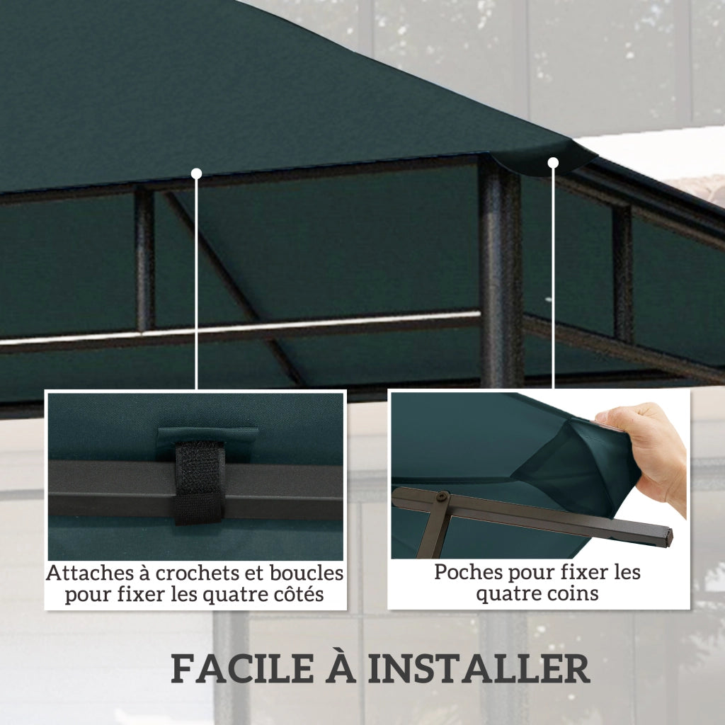 Telo di ricambio per gazebo da giardino ¨C Xylo ¨C Poliestere 180g/m2 anti-UV grigio 3x3m