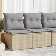 Set Divano da Giardino 2 pz con Cuscini Beige Polyrattan Acacia