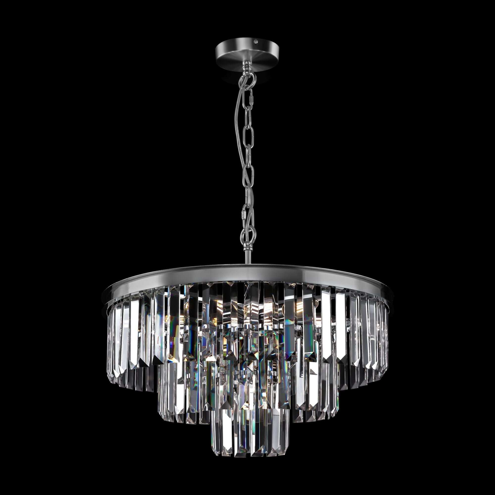 Lampada pendente Neoclassic in Metallo e Vetro Revero Cromo