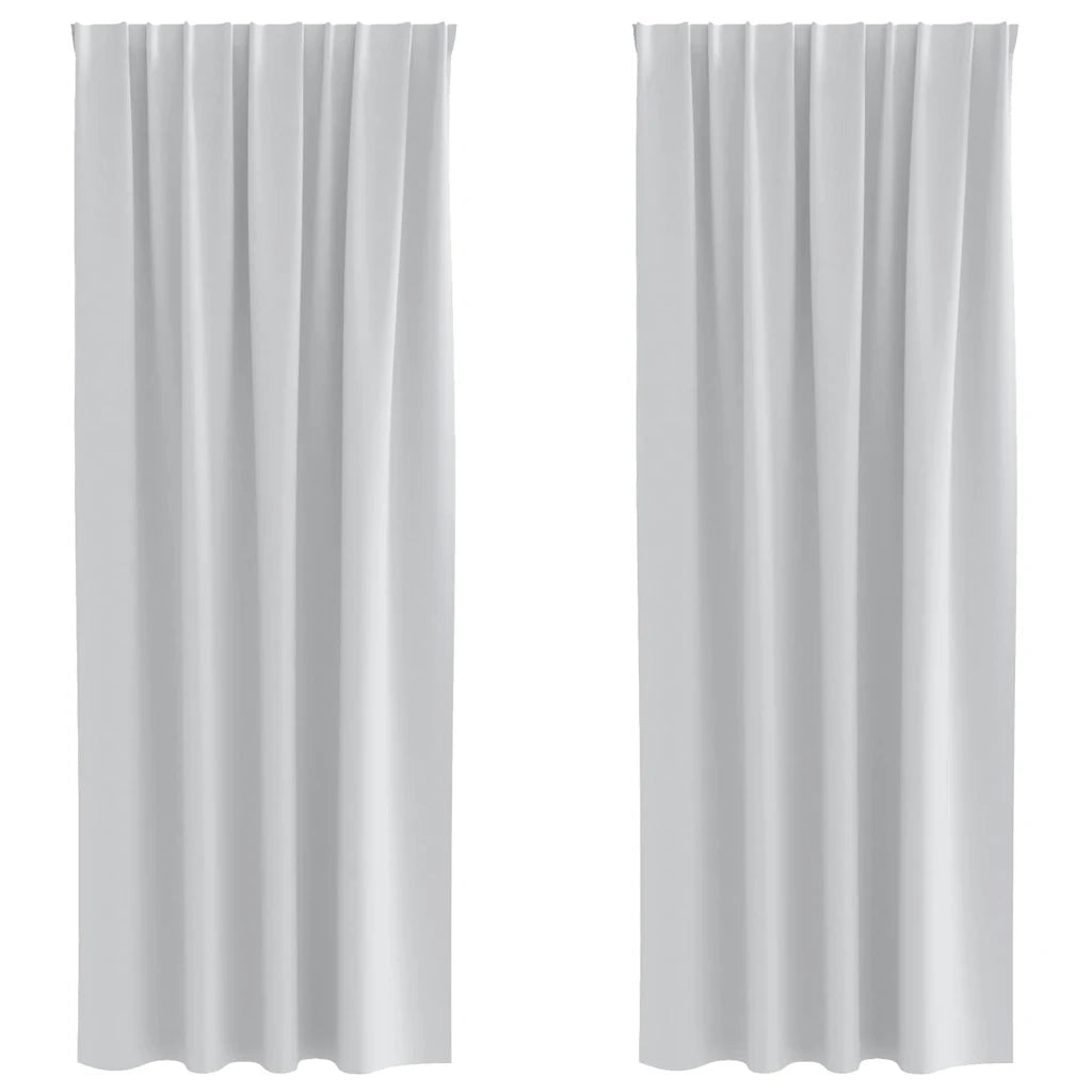 vidaXL Tende con tende 2 pcs Grigio Chiaro Poliestere