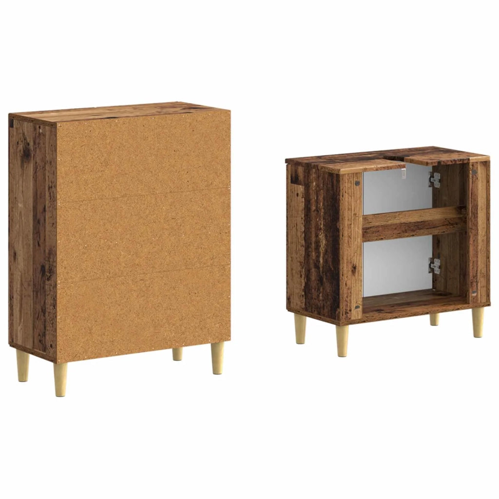 Set di Armadi da Bagno da 2 Pezzi DELFT Legno antico 3417628