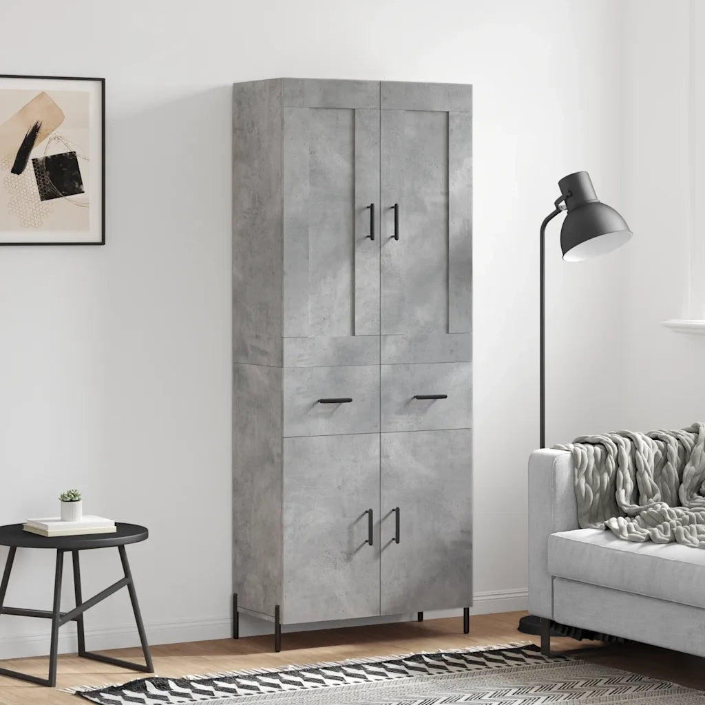 Credenza Grigio Cemento 69,5x34x180 cm in Legno Multistrato 3199885