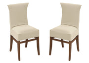 Coppia Coprisedia Con Schienale Antimacchia In Tinta Unita Modello Easy Panna