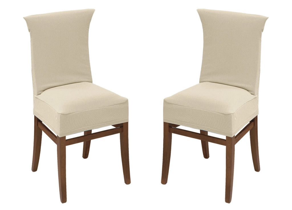 Coppia Coprisedia Con Schienale Antimacchia In Tinta Unita Modello Easy Panna