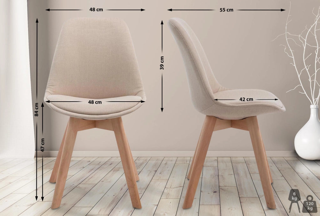 Sedia Borneo Tessuto V2 crema,natura