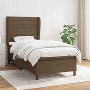 Giroletto a Molle con Materasso-Struttura Letto Marrone Scuro 80x200 cm Tessuto 141987