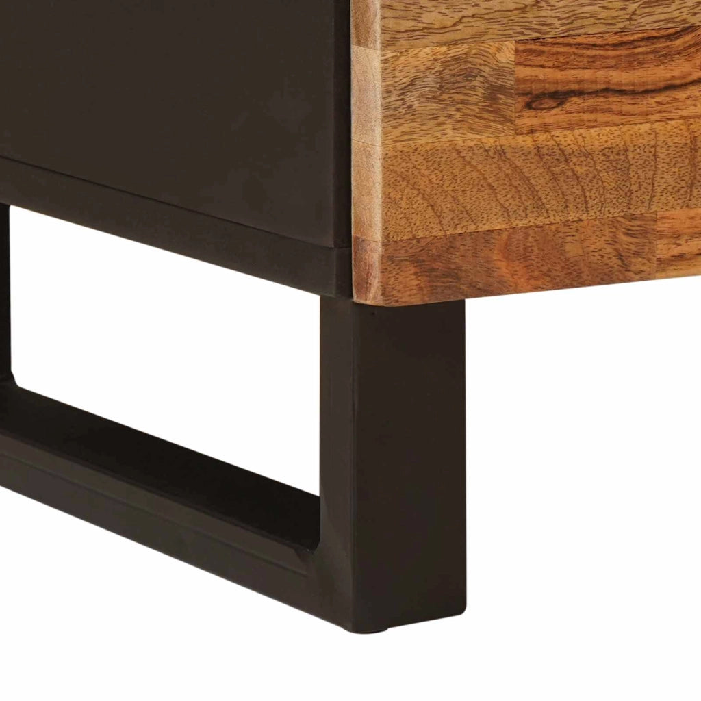 Mobiletto da bagno rettangolare moderno funzionale ed elegante 38 x 33 x 58 cm in legno di mango naturale 02_0057819