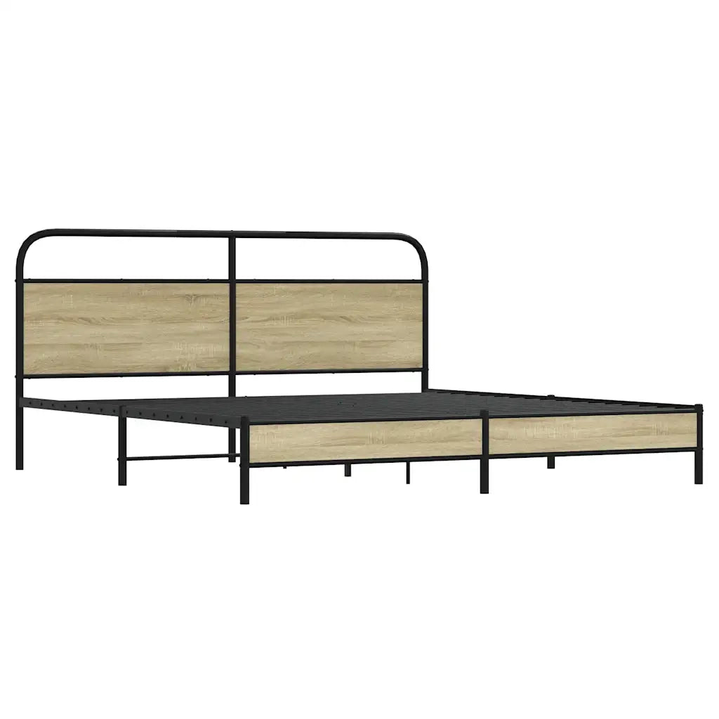 Giroletto senza Materaso in Metallo Rovere Sonoma 193x203 cm 3318686