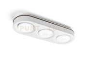 ELLADE Lampada da soffitto 3 luci attacco GX53 in gesso bianco con rifinitura Bronzo