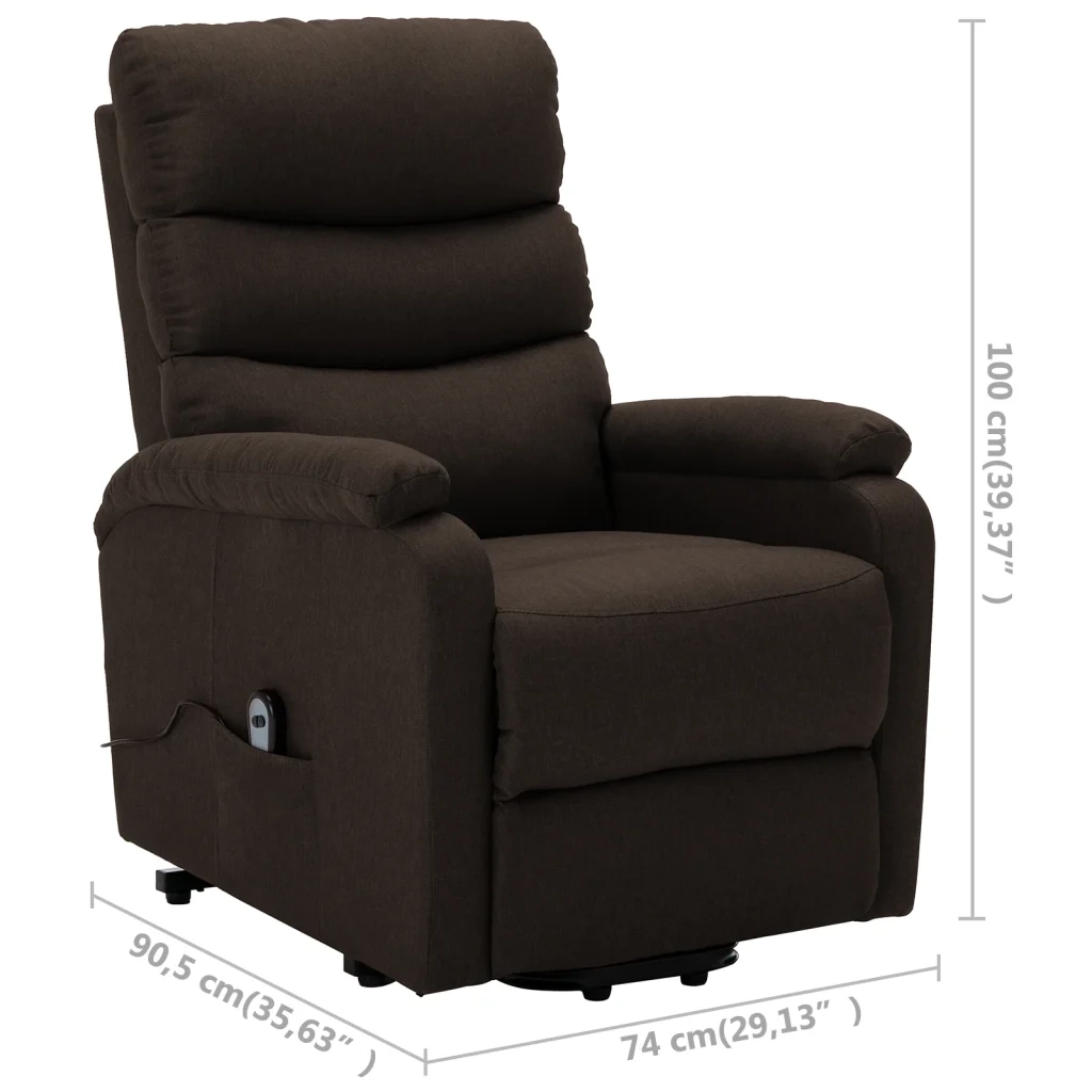Poltrona Alzapersona Marrone Scuro in Tessuto 321241