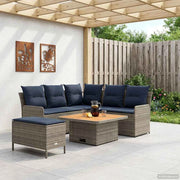 Set di Mobili 5 pz Grigio e Blu Navy Rattan in PE 3422207