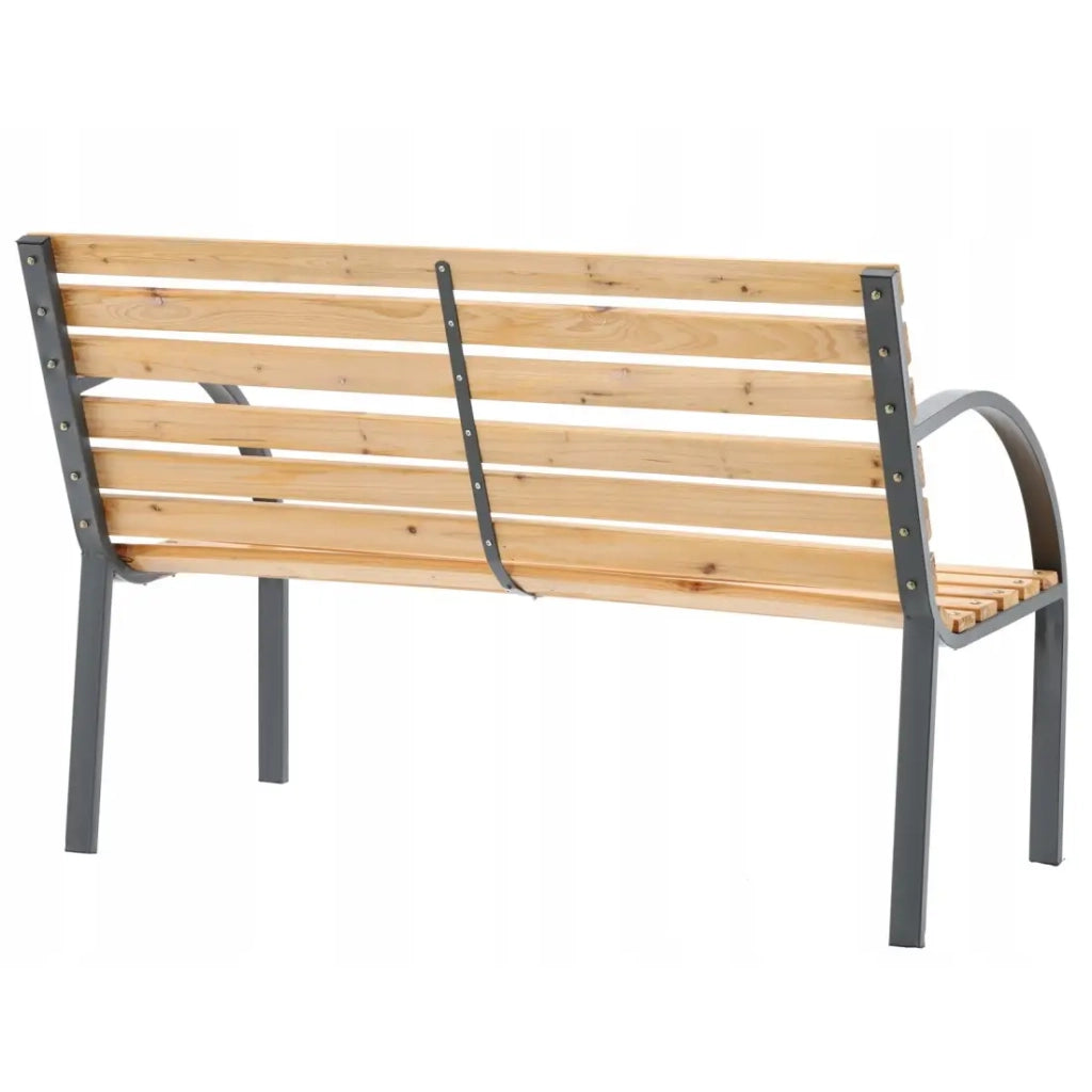 Panca da giardino BANCO 120 cm in legno e acciaio grigio resistente agli agenti atmosferici